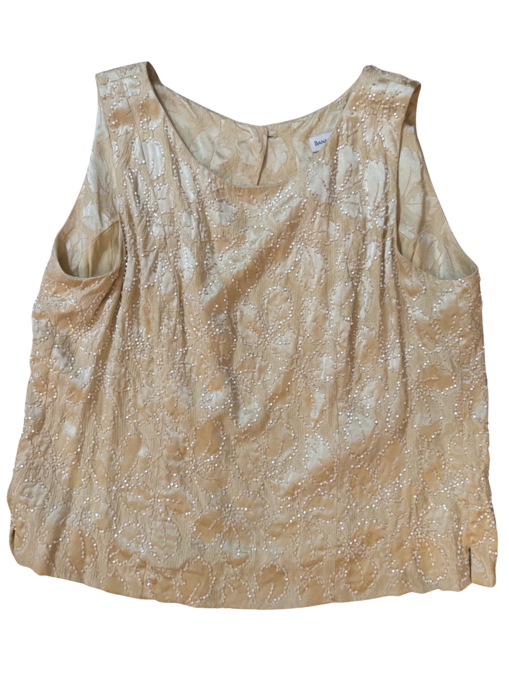 Vintage one of a kind Banana Republic Cream Beaded Sleeveless Top